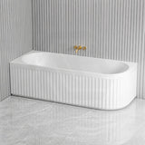 Roma Acrylic Left/Right Corner Bathtub NO Overflow 1500/1700mm - Gloss/Matt White