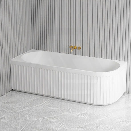 Roma Acrylic Left/Right Corner Bathtub NO Overflow 1500/1700mm - Gloss/Matt White