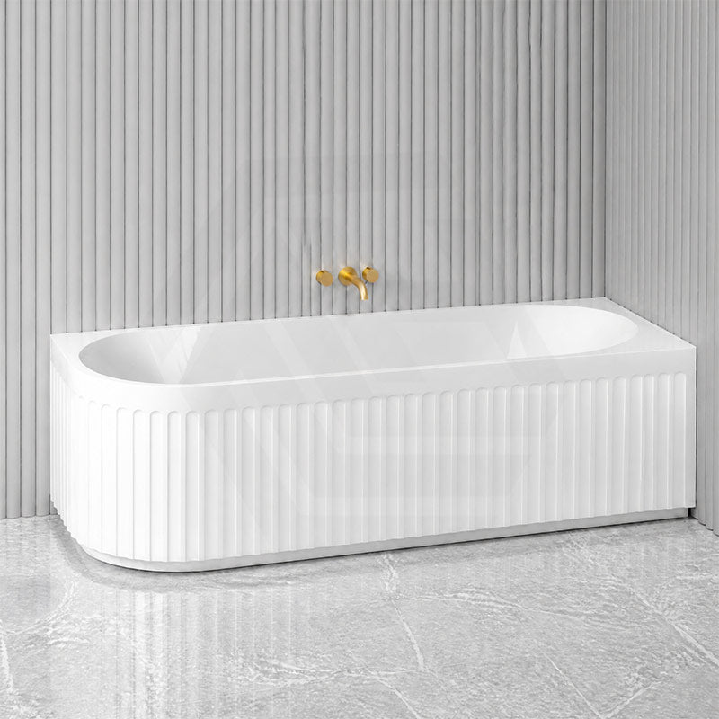 Roma Acrylic Left/Right Corner Bathtub NO Overflow 1500/1700mm - Gloss/Matt White