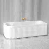 Roma Acrylic Left/Right Corner Bathtub NO Overflow 1500/1700mm - Gloss/Matt White