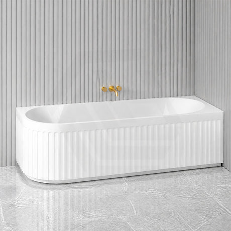 Roma Acrylic Left/Right Corner Bathtub NO Overflow 1500/1700mm - Gloss/Matt White