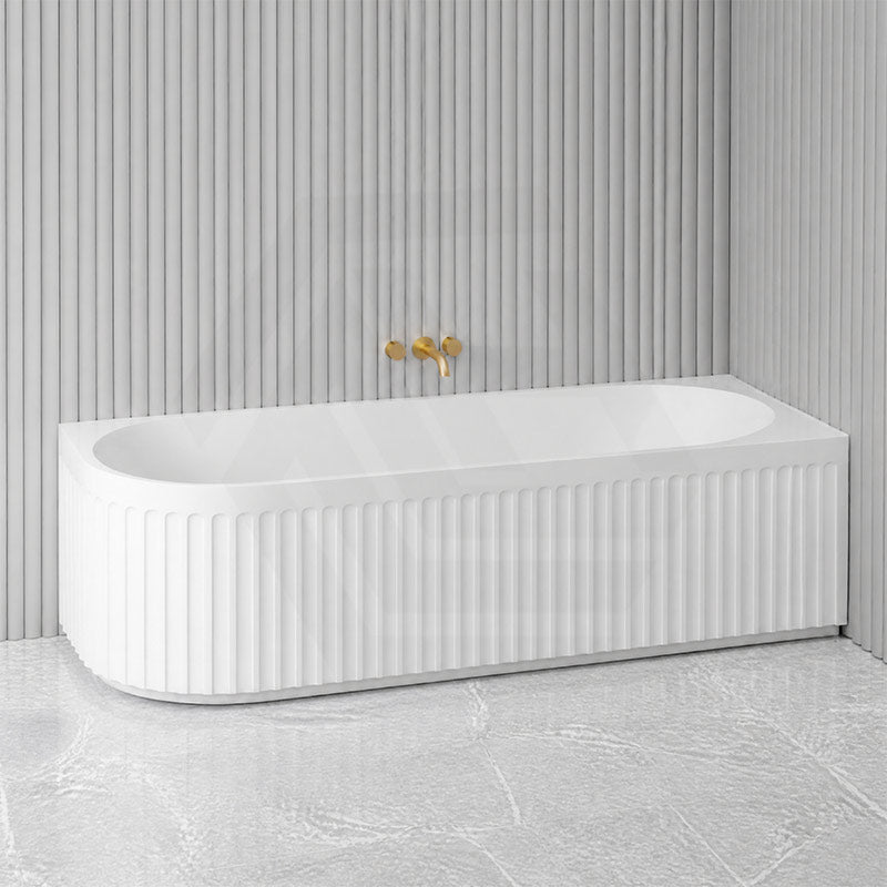 Roma Acrylic Left/Right Corner Bathtub NO Overflow 1500/1700mm - Gloss/Matt White