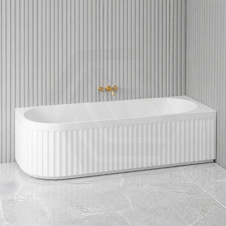 Roma Acrylic Left/Right Corner Bathtub NO Overflow 1500/1700mm - Gloss/Matt White
