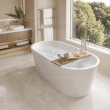 Oval Bathtub Freestanding Acrylic NO Overflow 1200/1300/1400/1500/1600/1700mm - Gloss White