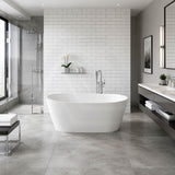 Oval Bathtub Freestanding Acrylic NO Overflow 1200/1300/1400/1500/1600/1700mm - Gloss White
