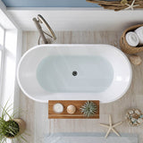 Oval Bathtub Freestanding Acrylic NO Overflow 1200/1300/1400/1500/1600/1700mm - Gloss White