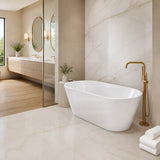 Oval Bathtub Freestanding Acrylic NO Overflow 1200/1300/1400/1500/1600/1700mm - Gloss White
