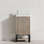 450X250X830Mm Vienna White Oak Fluted Freestanding One Door Mini Vanity With Overflow Poly Top