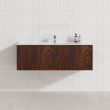 1200mm Vienna Wall Hung Single/Double Vanity Fluted Style PVC Coating 5 Colours Available
