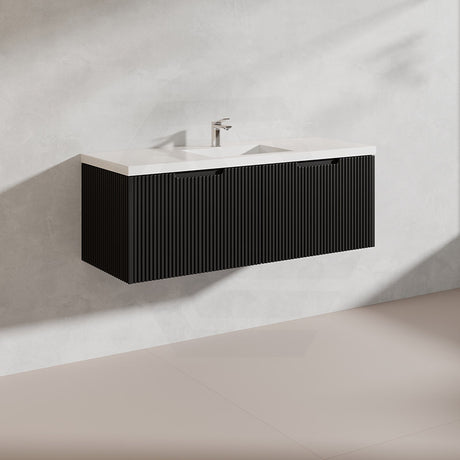 1200mm Vienna Wall Hung Single/Double Vanity Fluted Style PVC Coating 5 Colours Available