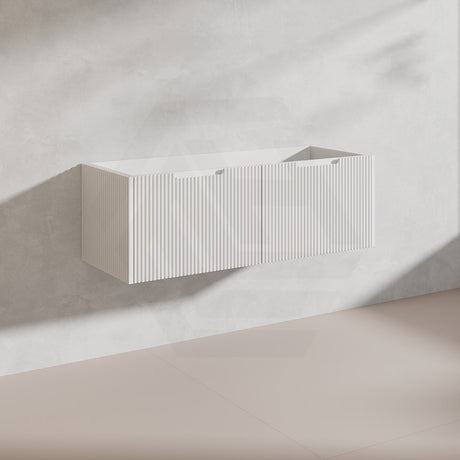 1200mm Vienna Wall Hung Single/Double Vanity Fluted Style PVC Coating 5 Colours Available
