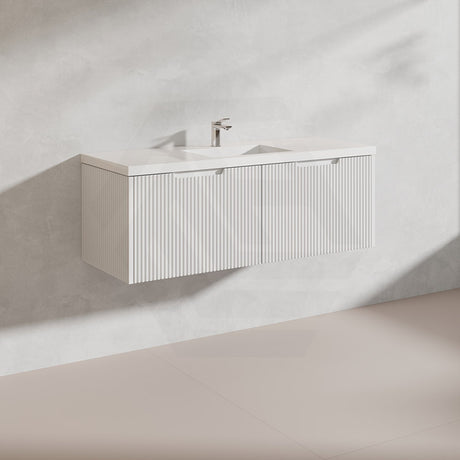 1200mm Vienna Wall Hung Single/Double Vanity Fluted Style PVC Coating 5 Colours Available