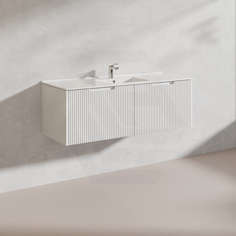 1200mm Vienna Wall Hung Single/Double Vanity Fluted Style PVC Coating 5 Colours Available