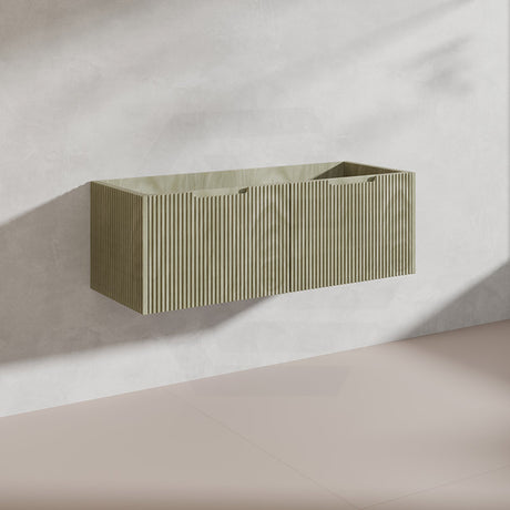 1200mm Vienna Wall Hung Single/Double Vanity Fluted Style PVC Coating 5 Colours Available