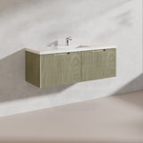 1200mm Vienna Wall Hung Single/Double Vanity Fluted Style PVC Coating 5 Colours Available