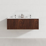 1200mm Vienna Wall Hung Single/Double Vanity Fluted Style PVC Coating 5 Colours Available