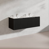 1200mm Vienna Wall Hung Single/Double Vanity Fluted Style PVC Coating 5 Colours Available