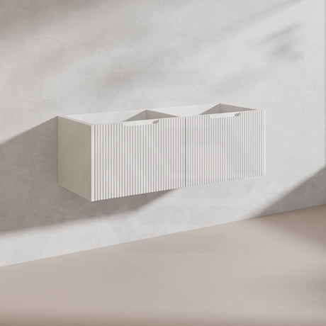 1200mm Vienna Wall Hung Single/Double Vanity Fluted Style PVC Coating 5 Colours Available