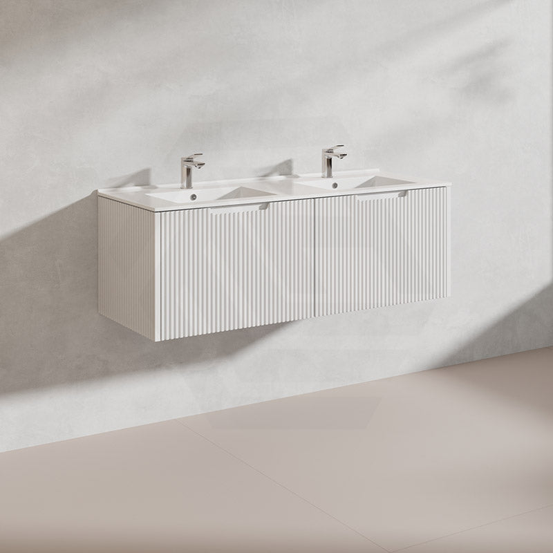 1200mm Vienna Wall Hung Single/Double Vanity Fluted Style PVC Coating 5 Colours Available