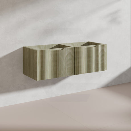 1200mm Vienna Wall Hung Single/Double Vanity Fluted Style PVC Coating 5 Colours Available