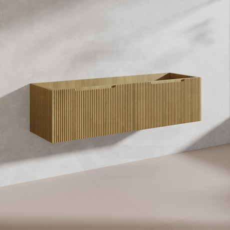 1500mm Vienna Wall Hung Single/Double Vanity Fluted Style PVC Coating 5 Colours Available