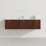 1500mm Vienna Wall Hung Single/Double Vanity Fluted Style PVC Coating 5 Colours Available