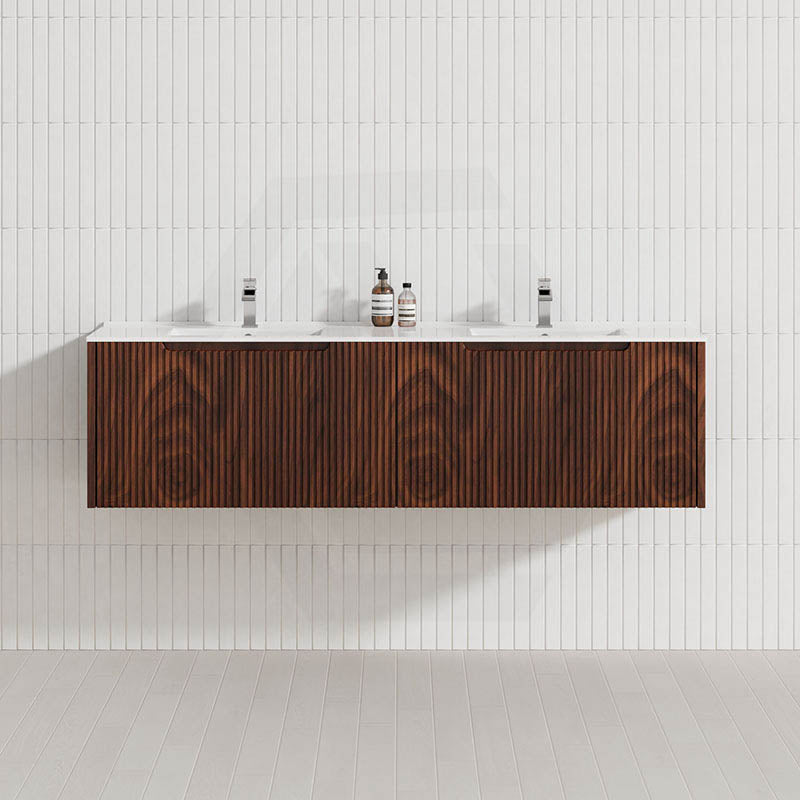 1500mm Vienna Wall Hung Single/Double Vanity Fluted Style PVC Coating 5 Colours Available