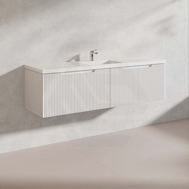 1500mm Vienna Wall Hung Single/Double Vanity Fluted Style PVC Coating 5 Colours Available