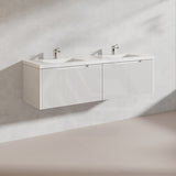 1500mm Vienna Wall Hung Single/Double Vanity Fluted Style PVC Coating 5 Colours Available