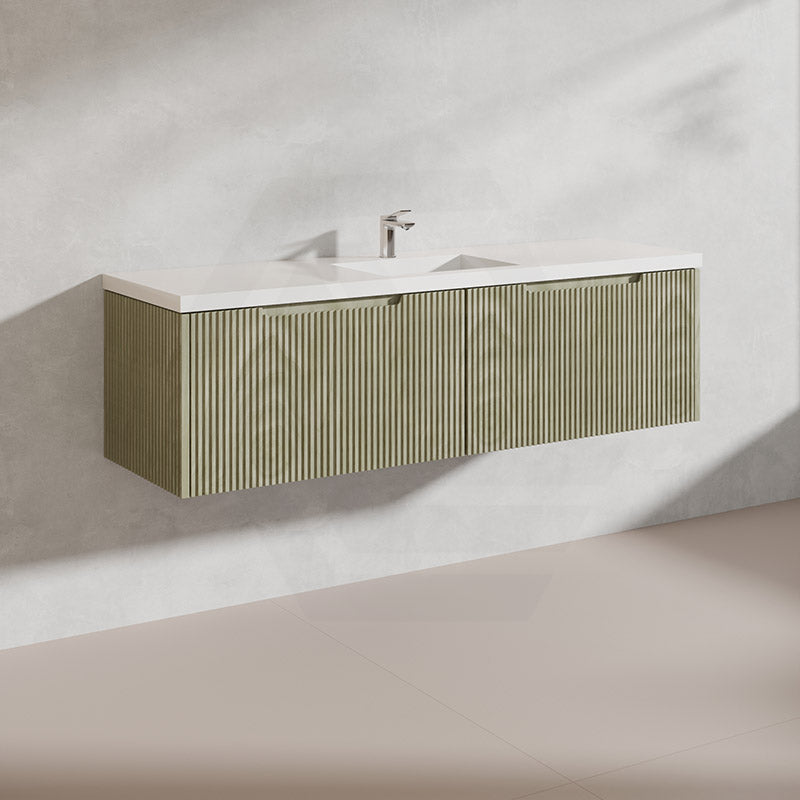 1500mm Vienna Wall Hung Single/Double Vanity Fluted Style PVC Coating 5 Colours Available
