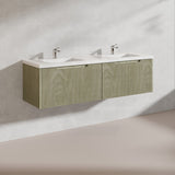 1500mm Vienna Wall Hung Single/Double Vanity Fluted Style PVC Coating 5 Colours Available