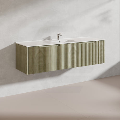 1500mm Vienna Wall Hung Single/Double Vanity Fluted Style PVC Coating 5 Colours Available