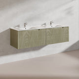1500mm Vienna Wall Hung Single/Double Vanity Fluted Style PVC Coating 5 Colours Available