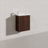 Vienna Fluted Wall Hung Vanity Left Hand Hinge with Overflow Poly Top 450x250x550mm - Variant Colour