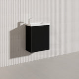 450x250x550mm Wall Hung Vanity Left Hand Hinge with Overflow Poly Top Matt Black
