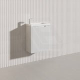 450x250x550mm Wall Hung Vanity Left Hand Hinge with Overflow Poly Top Matt White