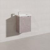 450x250x550mm Wall Hung Vanity Left Hand Hinge with Overflow Poly Top White Oak