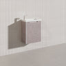 Vienna Fluted Wall Hung Vanity Left Hand Hinge with Overflow Poly Top 450x250x550mm - Variant Colour