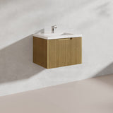 600mm Vienna Wall Hung Vanity Fluted Style PVC Coating 5 Colours Available