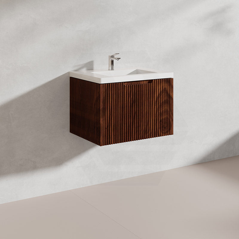600mm Vienna Wall Hung Vanity Fluted Style PVC Coating 5 Colours Available