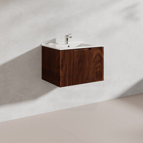 600mm Vienna Wall Hung Vanity Fluted Style PVC Coating 5 Colours Available