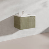 600mm Vienna Wall Hung Vanity Fluted Style PVC Coating 5 Colours Available