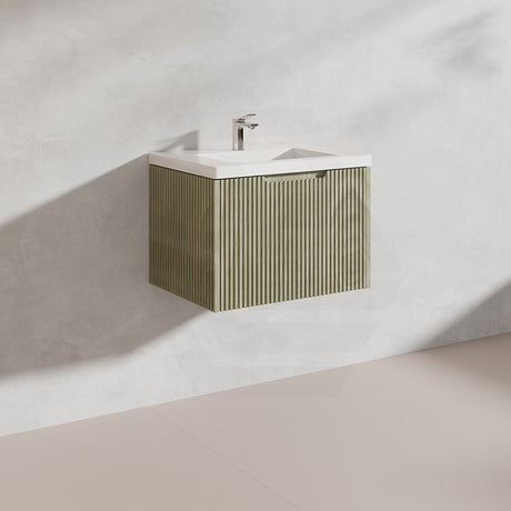 600mm Vienna Wall Hung Vanity Fluted Style PVC Coating 5 Colours Available