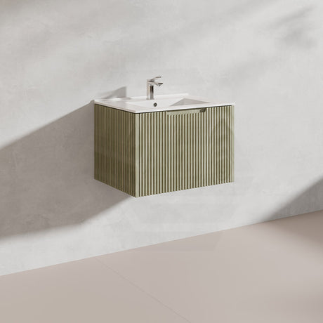 600mm Vienna Wall Hung Vanity Fluted Style PVC Coating 5 Colours Available