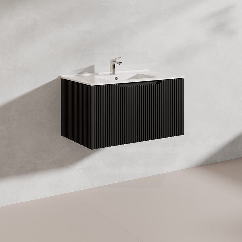 750mm Vienna Wall Hung Vanity Fluted Style PVC Coating 5 Colours Available