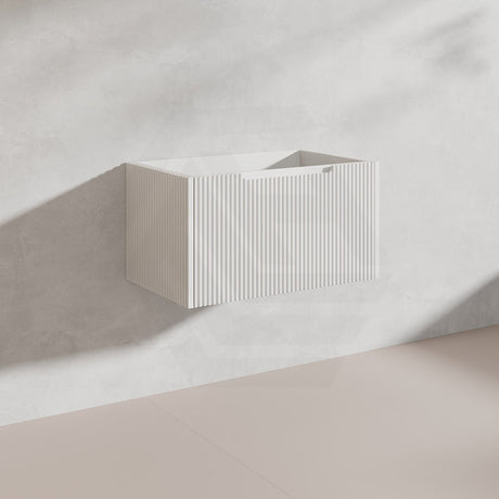 750mm Vienna Wall Hung Vanity Fluted Style PVC Coating 5 Colours Available