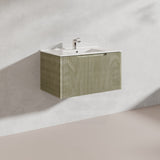 750mm Vienna Wall Hung Vanity Fluted Style PVC Coating 5 Colours Available
