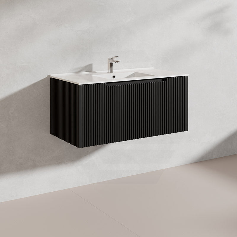 900mm Vienna Wall Hung Vanity Fluted Style PVC Coating 5 Colours Available