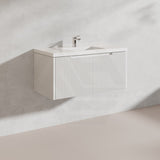 900mm Vienna Wall Hung Vanity Fluted Style PVC Coating 5 Colours Available