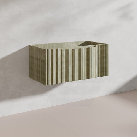 900mm Vienna Wall Hung Vanity Fluted Style PVC Coating 5 Colours Available
